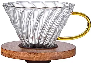 COADOR DE CAFÉ DE VIDRO TRANSPARENTE COM ALÇA